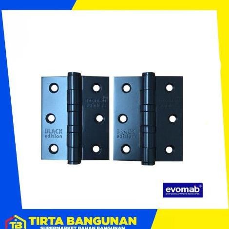 Evomab Engsel Mhjy 4 X 3 X 3 4Bb Black Stainless/ Engsel Pintu/Jendela