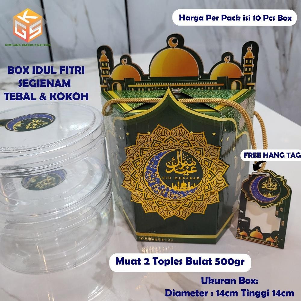 

10pcs Box Idul Fitri ukuran 2 Toples 500gr Box Hampers Lebaran Box Idul Fitri Dus Idul Fitri aSt