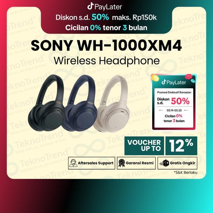 Headset Sony Wh-1000Xm4 Wireless Headphone Wh1000Xm4 Wh 1000Xm4 Wh1000 Xm4 Original Dan Terpercaya