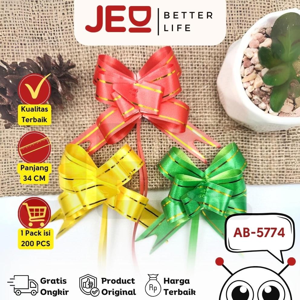 

1 Bungkus Isi 200 Pcs JEDI Pita TARIK Lis Emas 18 mm Serut Parcel Kado Souvenir GOLD STRIPE LACE 18 mm aSt