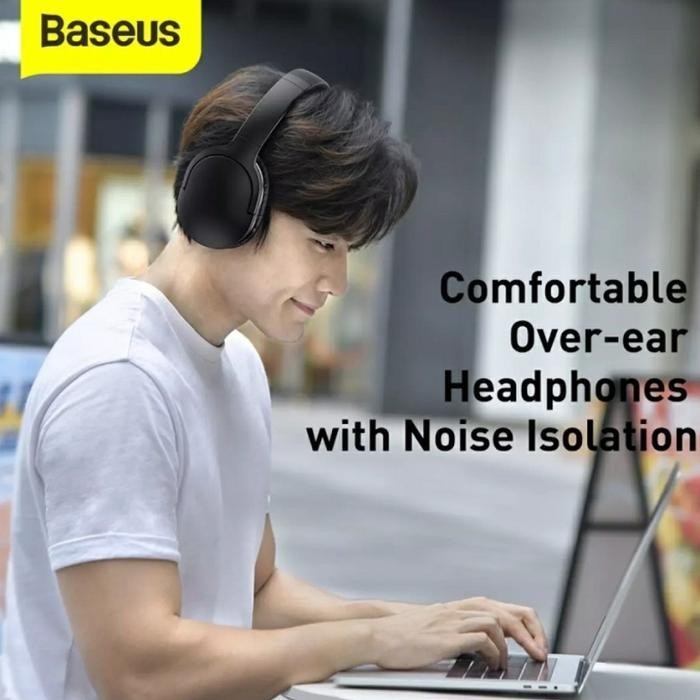 Baseus D02 Pro Headset Wireless Bluetooth - Wired Aux Stereo Headphone Original Dan Terpercaya
