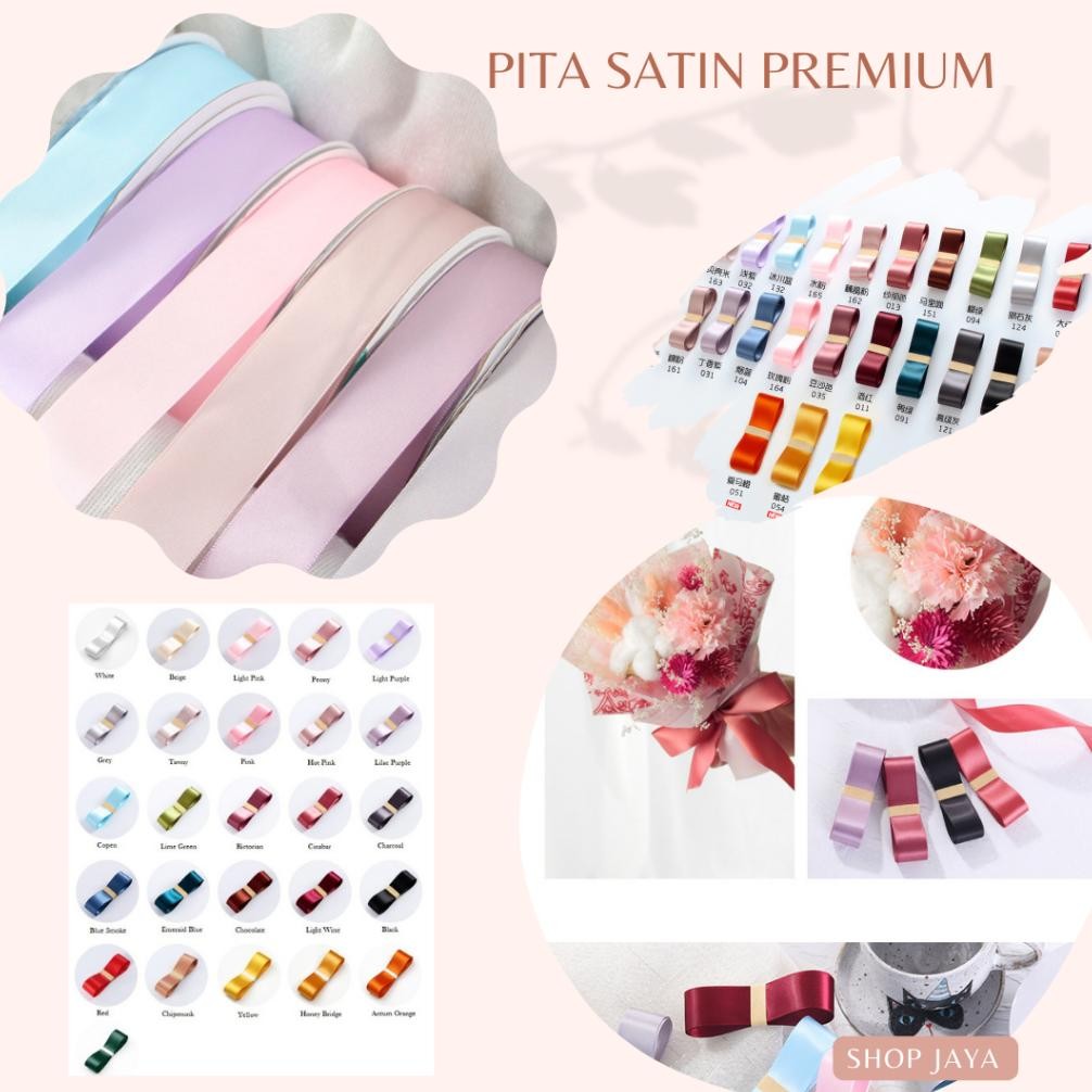 

SINOWRAP 1 ROLL PITA SATIN PREMIUM Pita 25mm x 50 YARD, PITA CANTIK, PITA MURAH, PITA BALON BALOON DEKORASI CRAFTER aSt