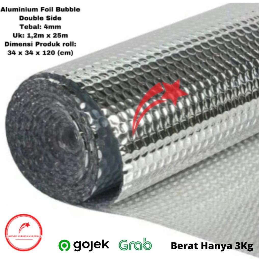 

Aluminium Bubble Foil Double Peredam Panas Atap 120 Cm X 25 Meter [ 1 Roll ] Tebal 4 MM Starindoplast aSt