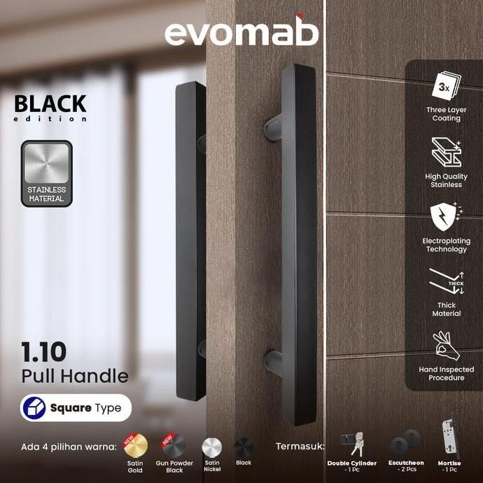 Evomab Pull Handle Pintu Minimalis Hitam 1.10