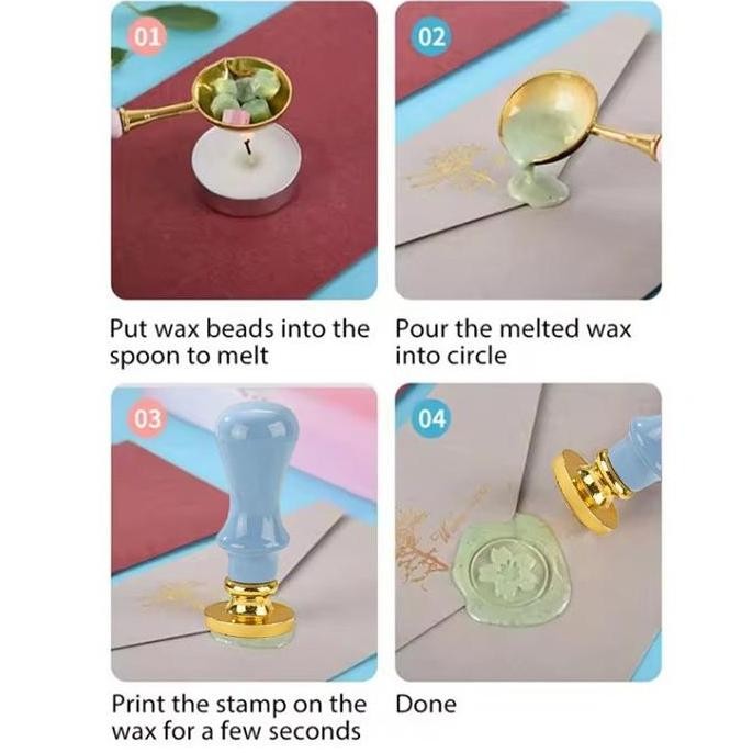 

Wax Seal Stamp Wood Handle Set Sealing Wax Stamp Stempel Lilin Set Untuk Undangan Stempel Pernikahan