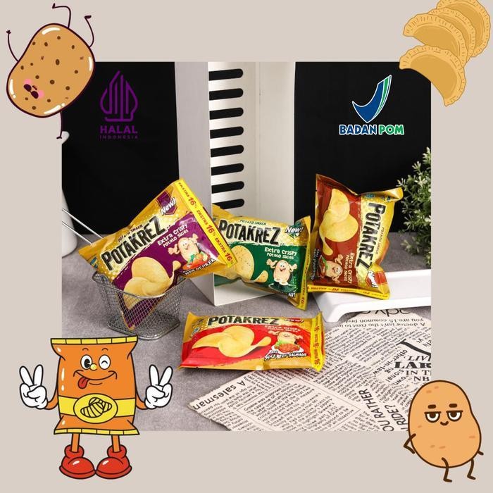 

Ccf Cemilan Keripik Kentang Potakrez 30Pcs Makanan Ringan Terbaru Murah Snack Potato Chips Termurah Food Snacks Pisang Pedas Organik Bebas Gula Rendah Gula Food Rendah Lemak Kripik Manis Asin
