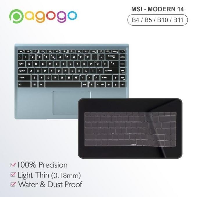 TERBARU - Skin Keyboard Protector Msi Modern 14 B11ML B11MOL B11MOU B11MU Bening