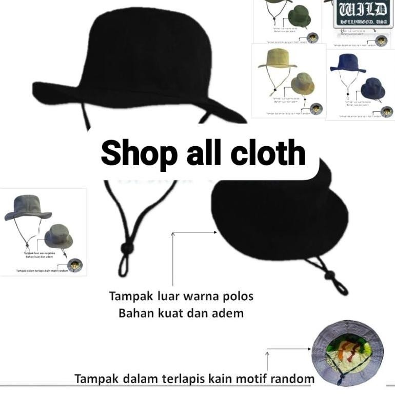 TOPI RIMBA POLOS TOPI GUNUNG TOPI BUCKET HAT TOPI PRIA WANITA REMAJA DEWASA