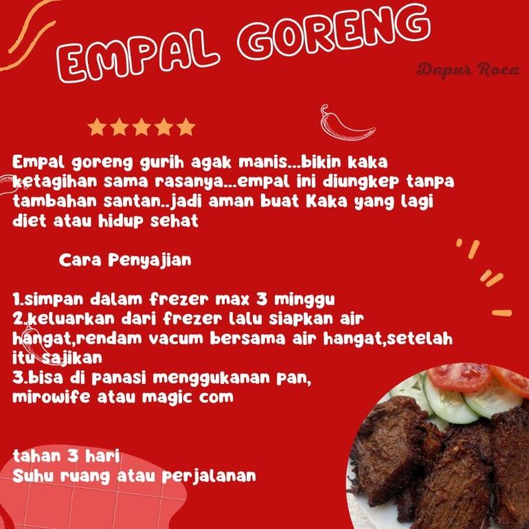 

Empal Sapi Siap Goreng Gurih&Nikmat By Dapur Roca Terbaru