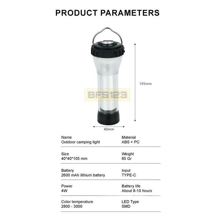 Lampu Tenda Camping Lampu Camping Vintage Rechargeable Senter LED Lampu Camping Peralatan Camping Hi