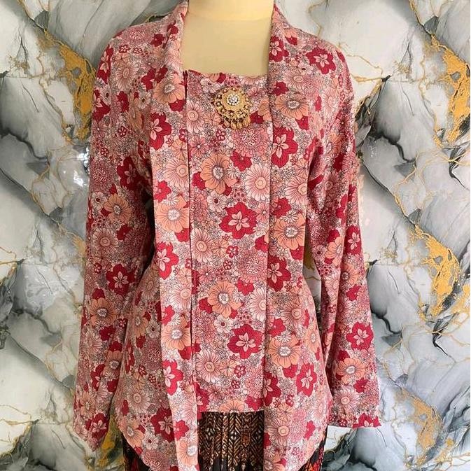 Kebaya Kutubaru Jumputan/Motif Bahan Katun Premium/Kutubaru Jumputan Modern Baju