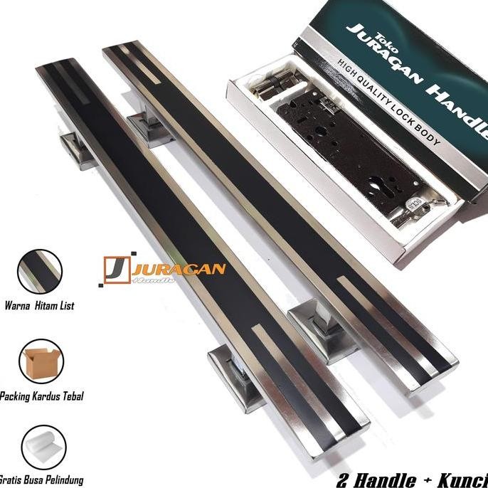 GAGANG PINTU MINIMALIS MODERN 45 CM - KUNCI PINTU SET HANDLE - PULL GAGANG MINIMALIS STENLIS ORIGINA