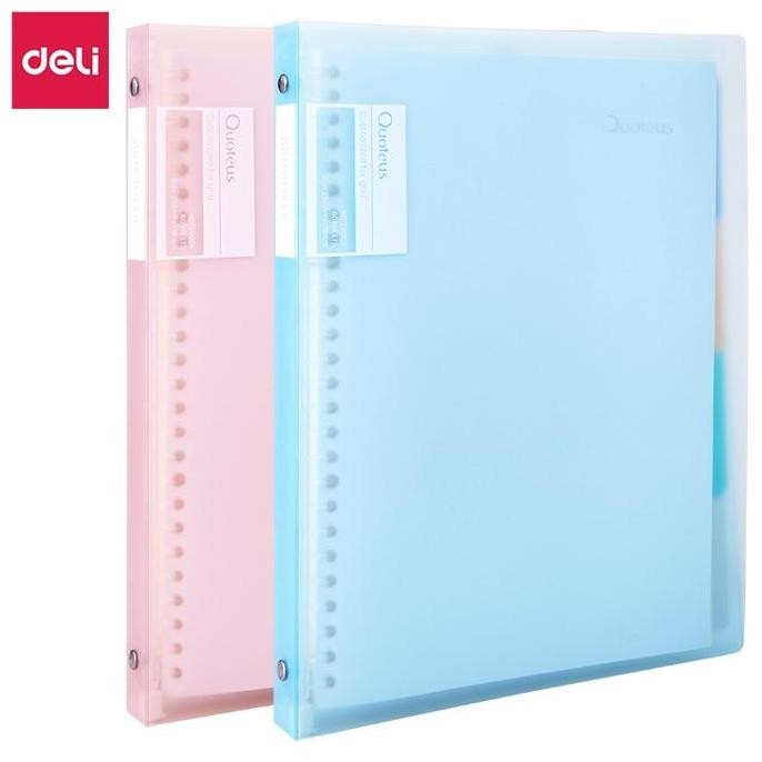 

Tersedia Deli Binder Note Ring Plastik Loose Leaf B5 26 Lubang Transparan HB560