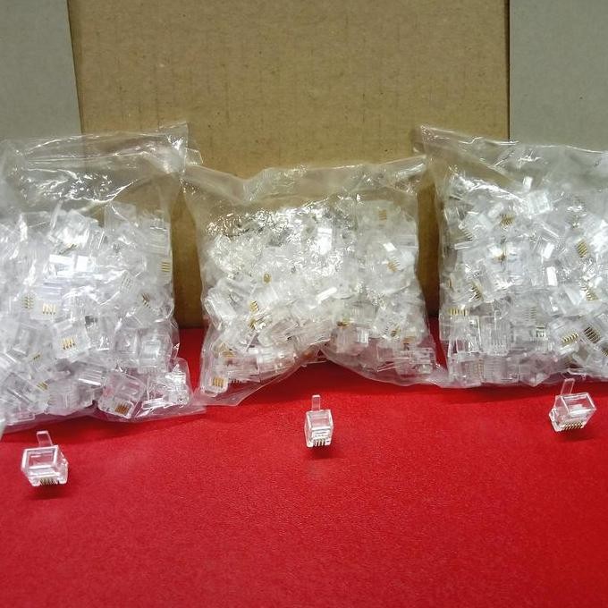 Promo Konektor RJ11 RJ 11 4Pin Besar RJ 9 RJ9 4Pin keci RJ12 RJ 12 6Pin COD