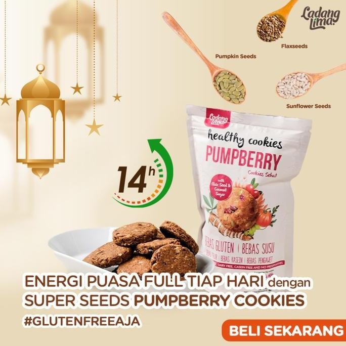 

Pumpberry Cookies Ladang Lima 180gr Cemilan Sehat Gluten Free Stok Terbatas