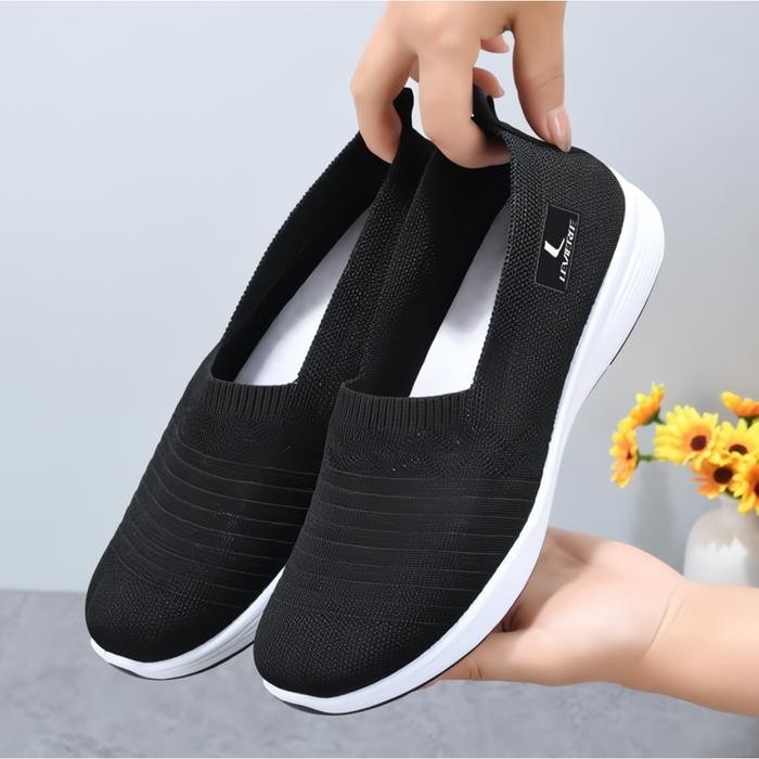 Ds Grosirtas Lv0343 Sepatu Slip On Wanita Import Sepatu Rajut Wanita