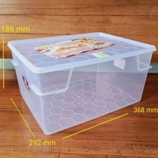 Shinpo 456 L Sealware Segi Kotak Box Tempat Donat Kue 15 Liter Oyatsu Donatsu Plastik Jco Dunkin Don