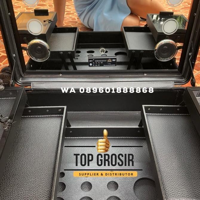 Beauty Case Tempat Makeup Koper Kotak Kosmetik Led Bluetooth Music