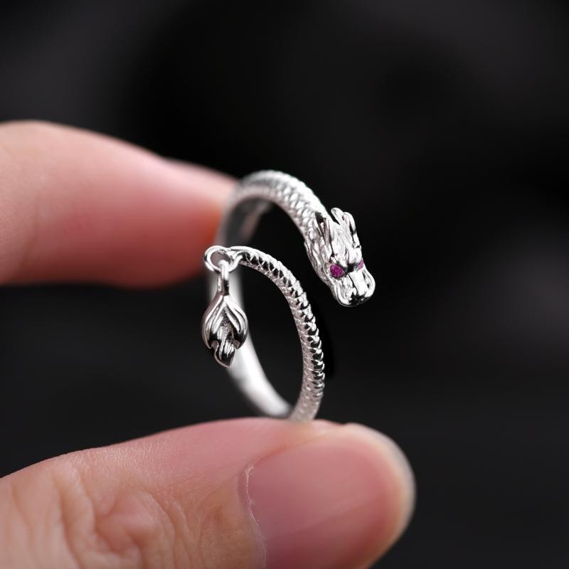 Cincin Perak Murni Pria dan Wanita Naga Perak 990