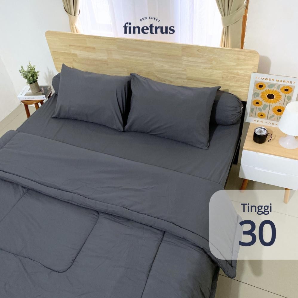 Finetrus - Bedcover Set Sprei Flat Untuk ketebalan 30 cm