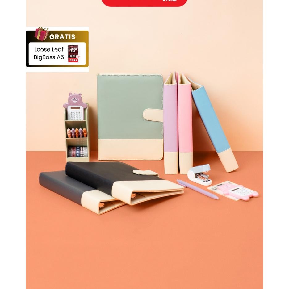 

Flashee Binder Polos Yuna Eksklusif Two Tone A5 20 Ring Binder Aesthetic Buku Tulis Organizer