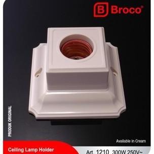 Fitting Plafon Lampu Broco 1210 Kotak Putih Cream Original