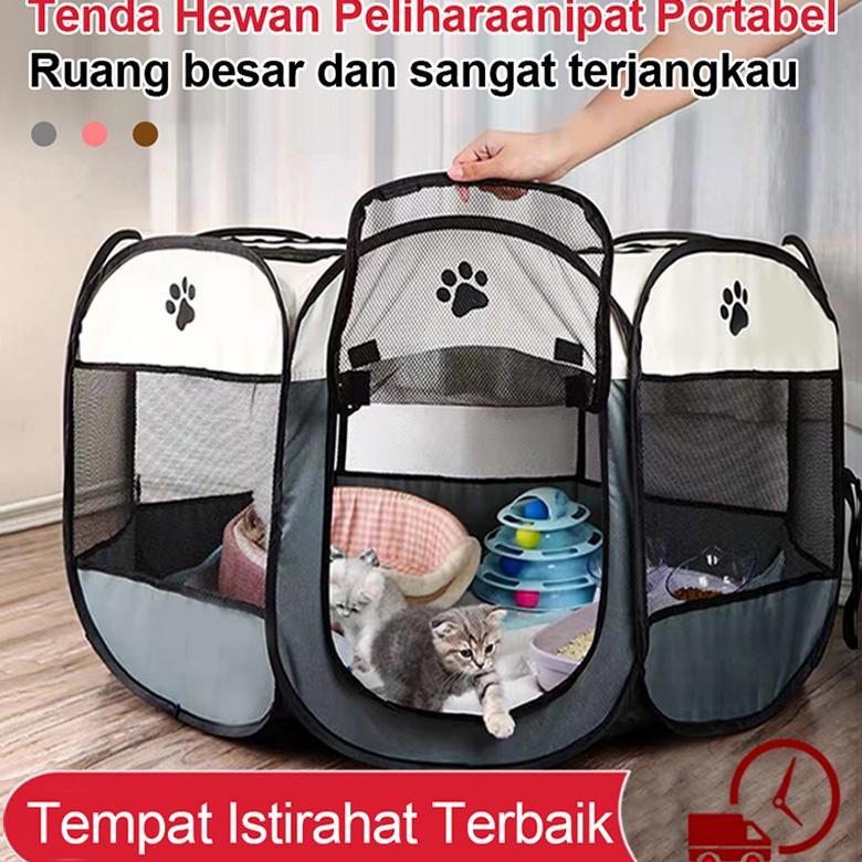 DL Kandang Kucing Besar Tenda Kucing Kandang Lipat Portable Rumah Kucing Kecil Untuk Melahirkan Jumb