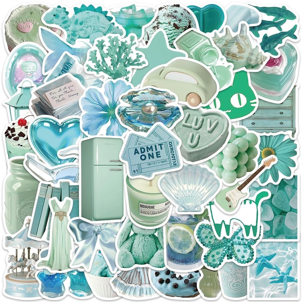 

Stiker Set Stiker Paket New Mint Green Stiker sehari-hari INS Stiker Anti Air Stikers Berperekat Waterproof sticker decal buat Motor Helm Buku Journal Koper Casing HP Laptop Botol Minum ZQ-43