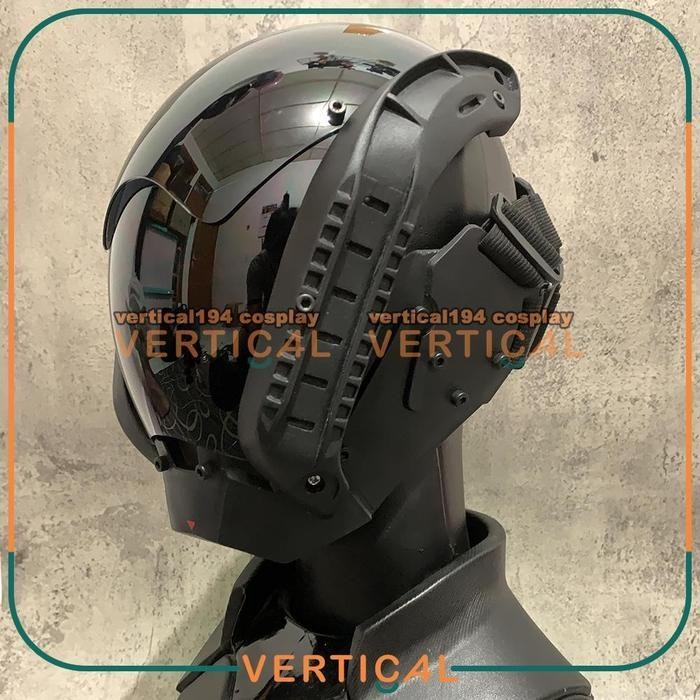 Cyberpunk Helmet Techwear Cosplay Mask Robot Kostum  Topeng Polisi Policamasker Cyber Punk Tech Wear