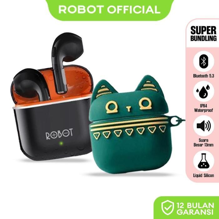 KDS Bundling Robot TWS Wireless Earphone Airbuds New T50S dan case T50S Original BT 6.0 True Wireles