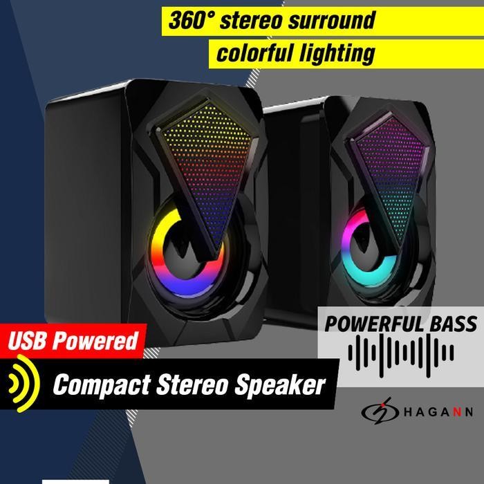 Cc Speaker Usb Mini Aktif Portable Rgb Untuk Komputer Pc Laptop Spe-A11