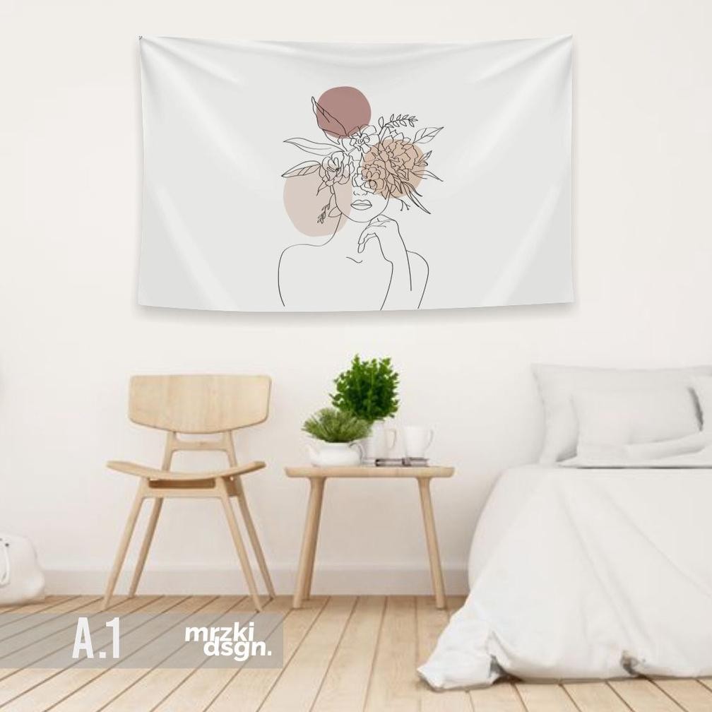 Quality (Bisa Custom) Kain Hias Aesthetic Murah/Kain Hias Dinding/Bendera Custom/Pajangan Kain/Walpa