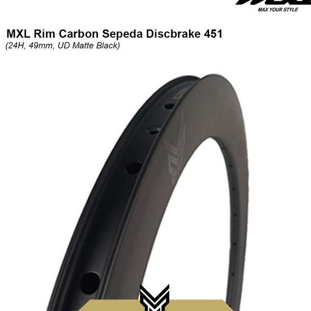 Mxl Rims Sepeda Lipat Carbon Discbrake 20 451 24H 49Mm Ve Sepeda
