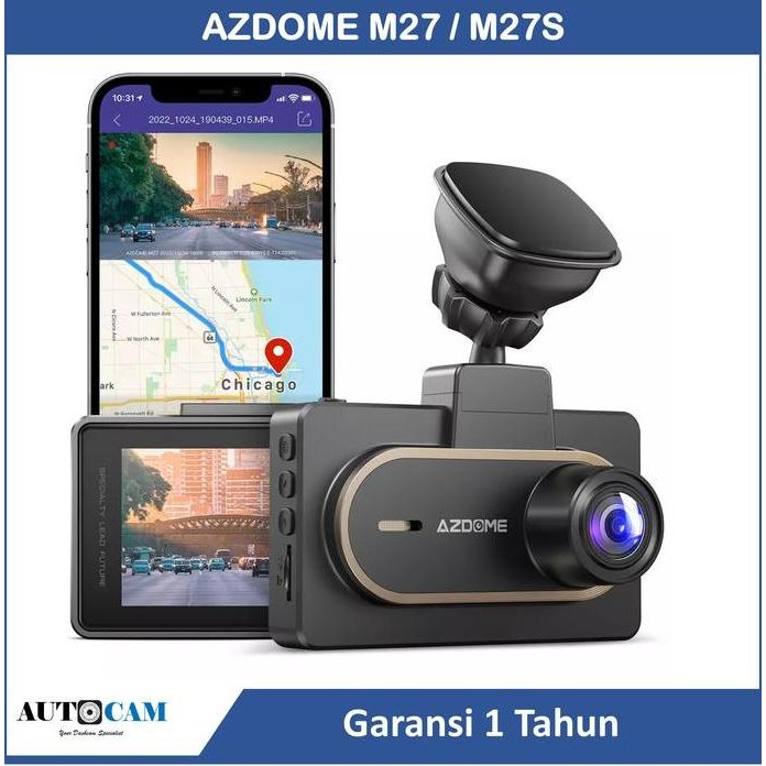 TERSEDIA AZDOME M27 2K 1440P M27S 1080P WIFI GPS PARKING MONITOR DASH CAMERA