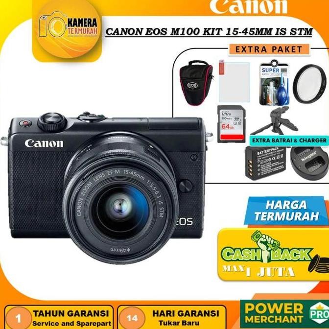 Promo Canon EOS M100 Kit EF-M 15-45mm Kamera Mirrorless COD