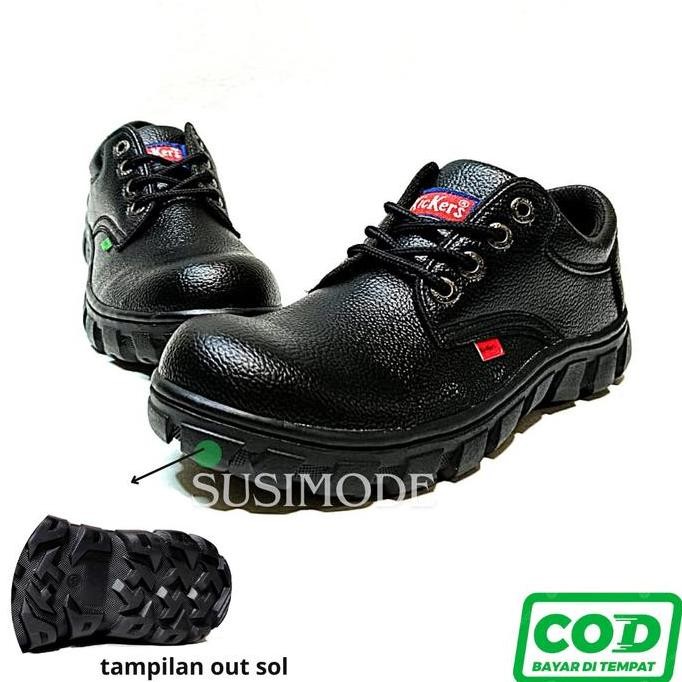 Baru Sepatu Safety Pria Ujung Besi Kickers Tali - Work & Safety Footwear