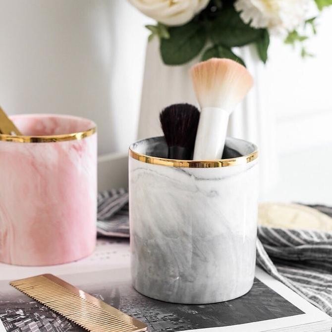 TERSEDIA MAKEUP BRUSH HOLDER KERAMIK TEMPAT KUAS PULPEN PENSIL MEJA AESTHETIC