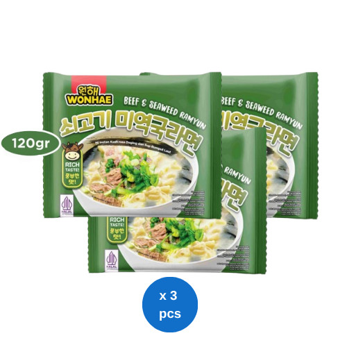 

Wonhae Beef Seaweed Ramyun 120gr x 3 pcs