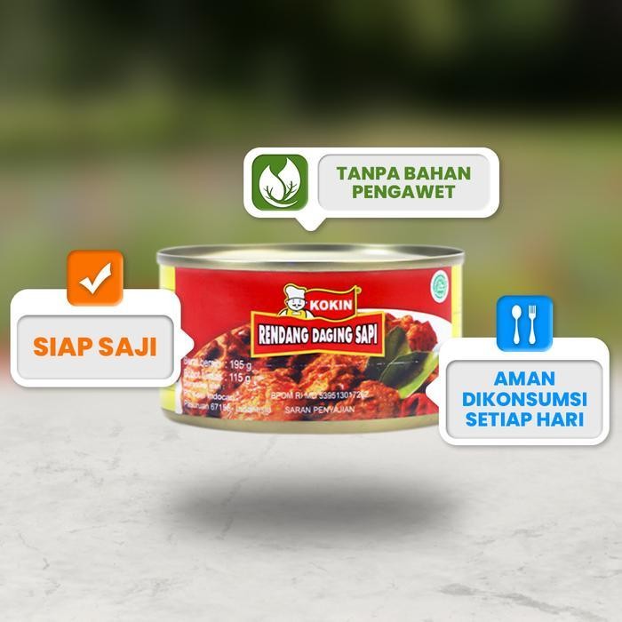 

Rps Kokin Rendang Daging Sapi Makanan Instan Kaleng Siap Saji 195 Gram
