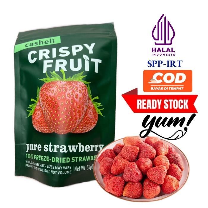 

FF casheli Stroberi Crispy Freeze-dried Strawberry 50g Food Snacks Cemilan Manis Stroberi Crispy Snacks Makanan Chips snacks Keripik