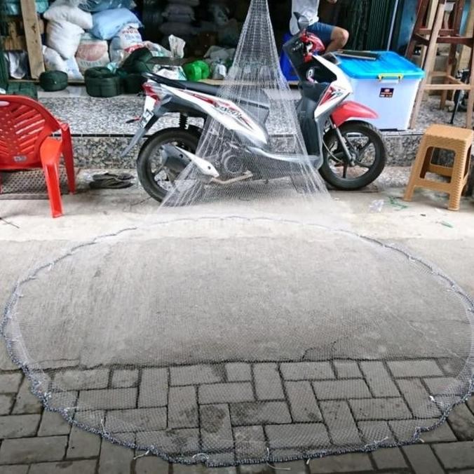 Jala lempar 7 feet senar 2 meter udang dan ikan 3/4 inci siap pakai