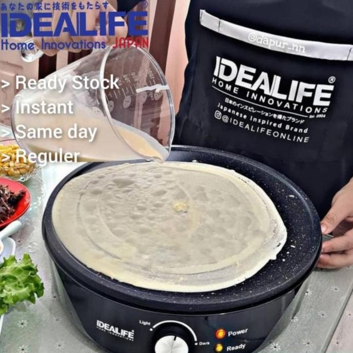 IDEALIFE IL205 ALAT PANGGANG CREPE MAKER LISTRIK GRILL CREPES GRILLER ORIGINAL DAN TERPERCAYA