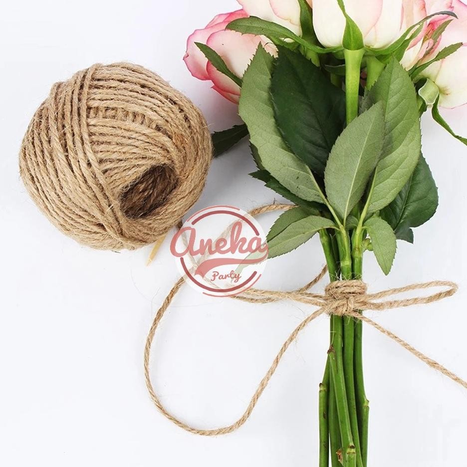 

Fsd-34 Tali Rami / Hemp Rope / Tali Benang Goni Vintage / Tali Karung Warna Coklat / Per Roll 50 Meter Fsd-34