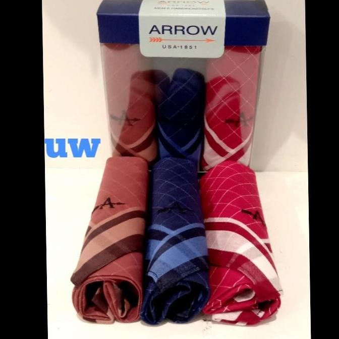 Sale Sapu Tangan Merek Arraw Isi 3 Bahan Katun 100% Original
