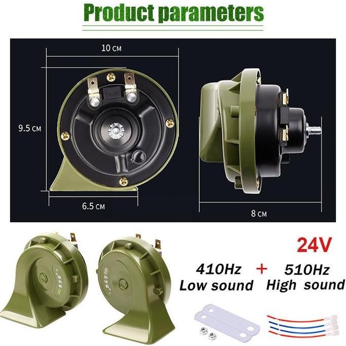 2Pcs Klakson Keong Mobil 24 Volt Untuk Truck Waterpoof Tahan Air