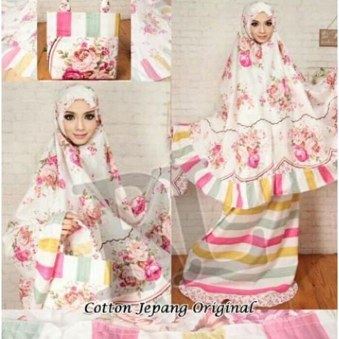 mukena katun jepang Dewasa pink rh