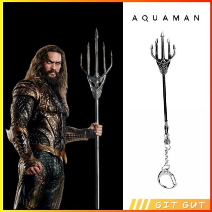 Stok Terbatas Keychain Gantungan Kunci Aquaman Trident Tombak Senjata