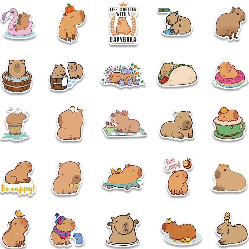 

NG [50PCS]Stiker Kapibara imut-imut Stiker Binatang Lucu Decal Vinyl anti air- Decal Anti Air-Sticker Aesthetic Buku Gitar Casing HP Laptop Helm Skateboard Viral Kekinian Terbaru 2025 DB-62