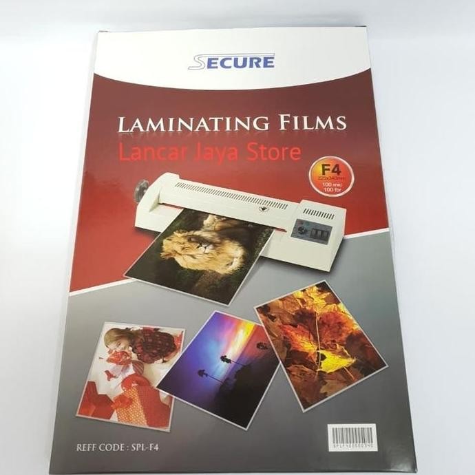 

Premium Plastik Laminating Secure F4 100 Micron Laminating Film Secure F4