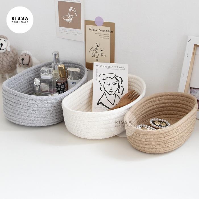 

IX [RISSA] Keranjang Tali Solid Color Oval Minimalis Home Dekor Modern Keranjang Makrame Anyaman Korea Properti Foto Prop Foto Layout Aesthetic Foto Studio Rissa Essentials
